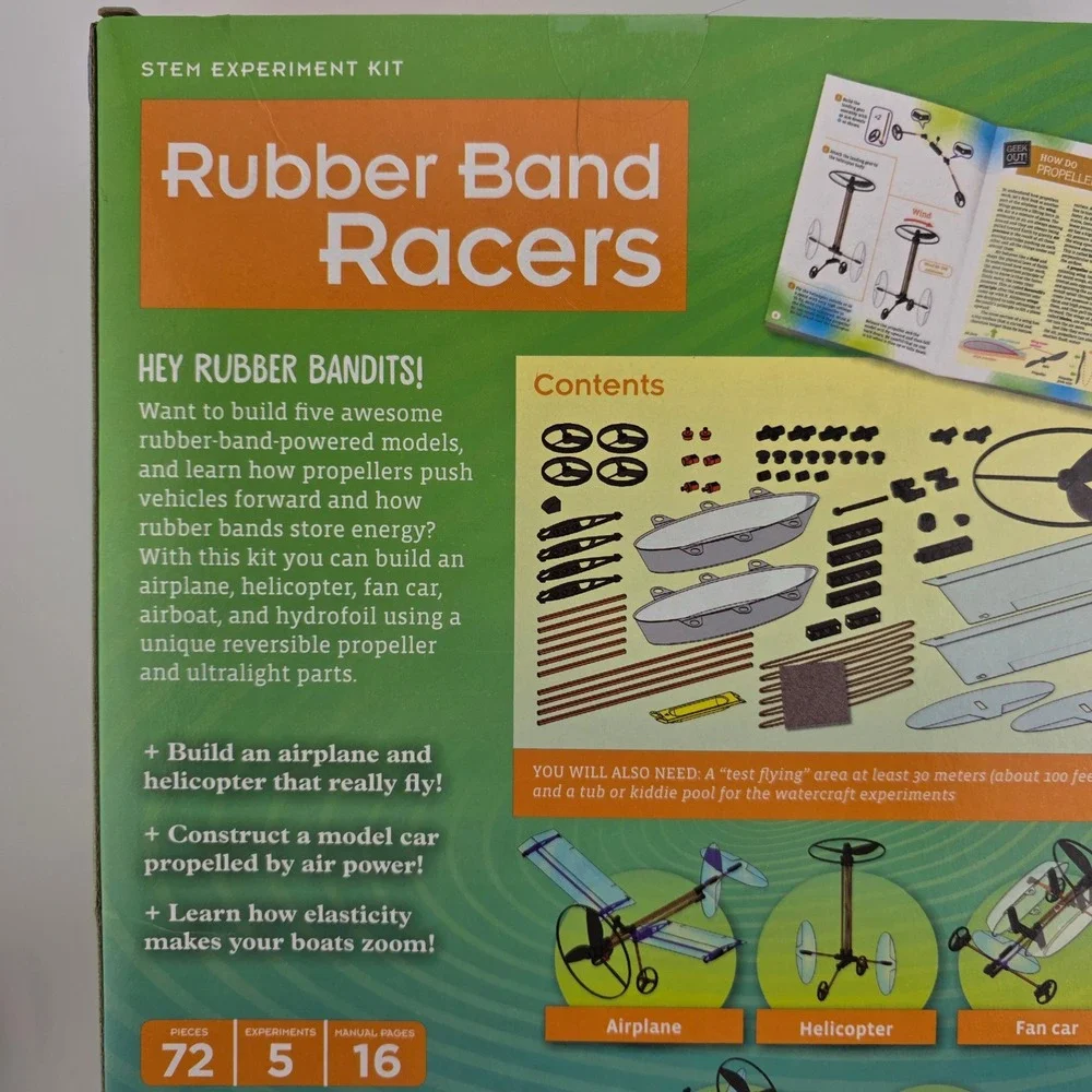 Thames and‎ Kosmos Rubber Band Racers 5 in 1 STEM Experiment Kit New